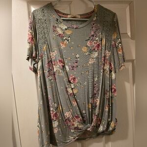 Rewind Blue Floral Shirt